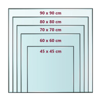 Glasplatte quadratisch aus ESG-Sicherheitsglas mit...