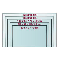 Glasplatte rechteckig aus ESG Sicherheitsglas mit Facettenschliff