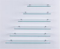 Glasregal 30-100 cm mit Wandhalterung - Klarglas